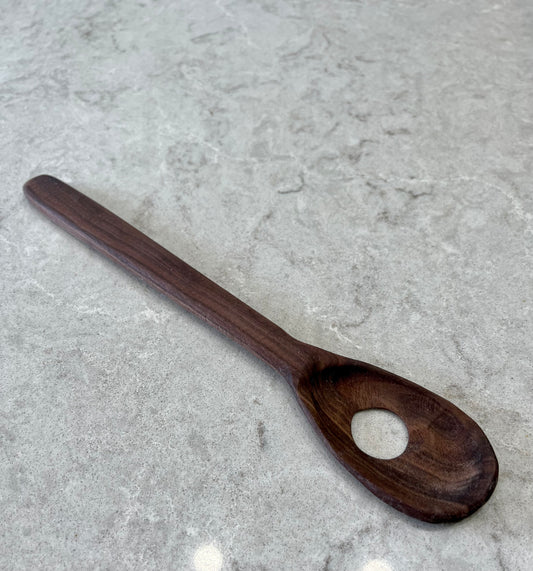 Walnut spoon with hole